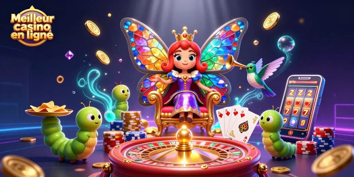 Experience the magic at Meilleur casino en ligne with vibrant casino elements and animated characters.