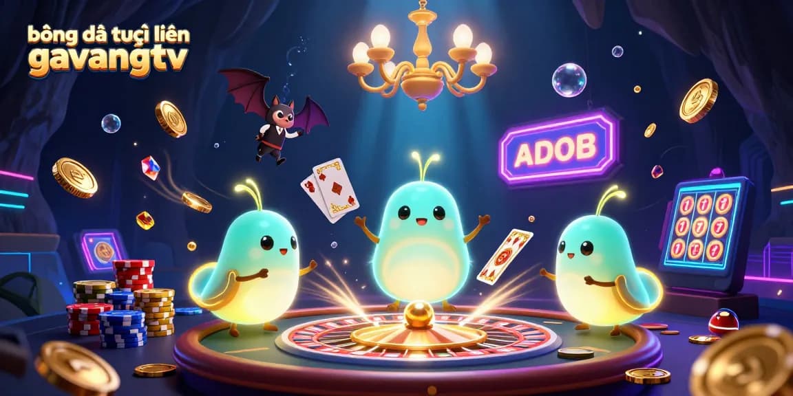 Experience bóng đá trực tuyến gavangtv with vibrant glowworms illuminating this dynamic casino scene.