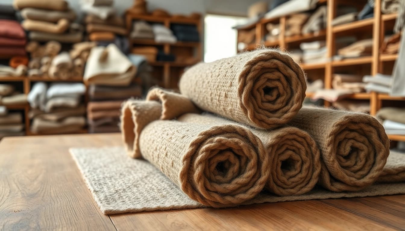 Explore the quality and texture of boucle stof, showcasing its unique weave and design for fabric enthusiasts.