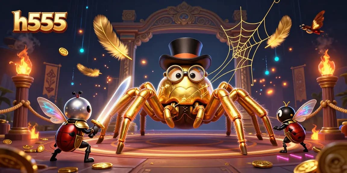 Experience the excitement of h555's vibrant casino world with stunning 3D characters and dynamic gaming elements.