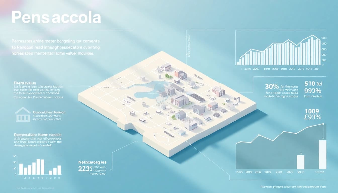 Analyze rising home value Pensacola FL trends with a visually engaging infographic highlighting key market insights.