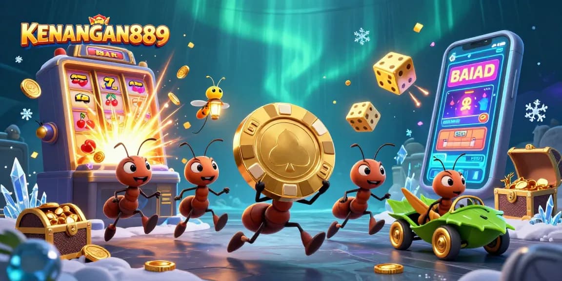 Engage with KENANGAN889 through an action-packed heist scene featuring cartoon characters and casino elements.