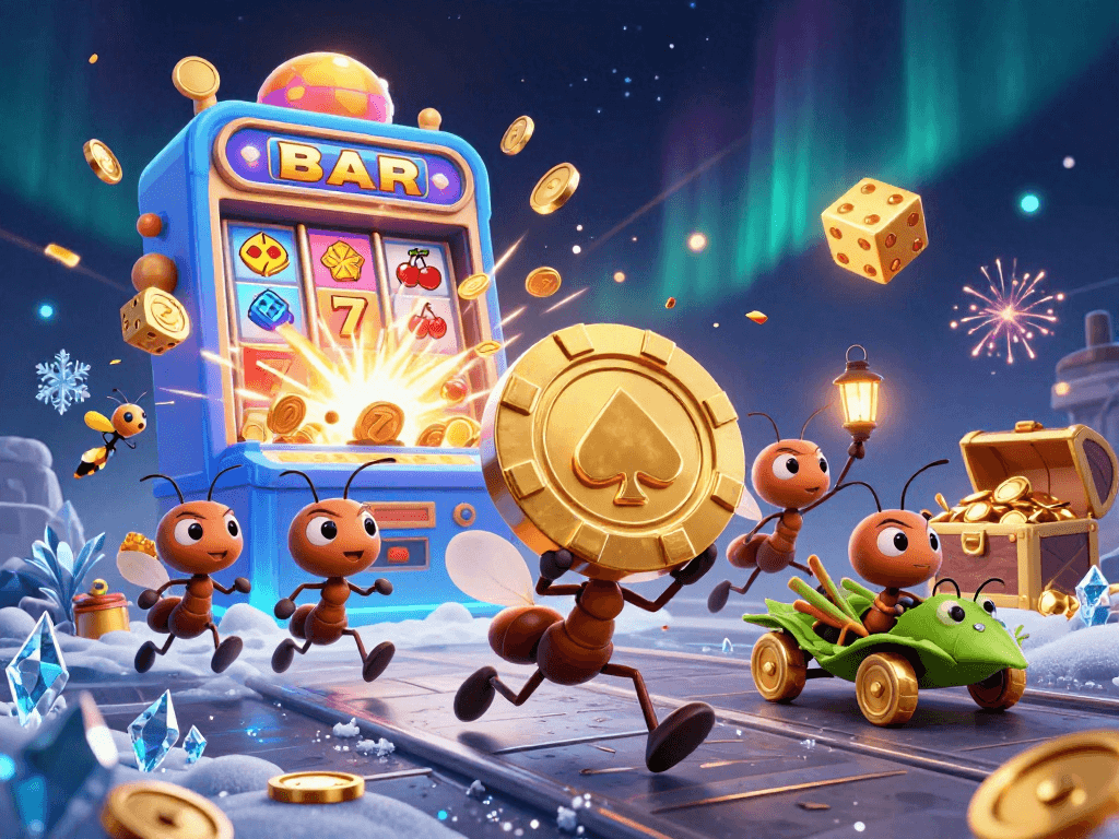 Engage in thrilling action at slotgamenohu with a dazzling jackpot scene featuring animated characters and casino elements.