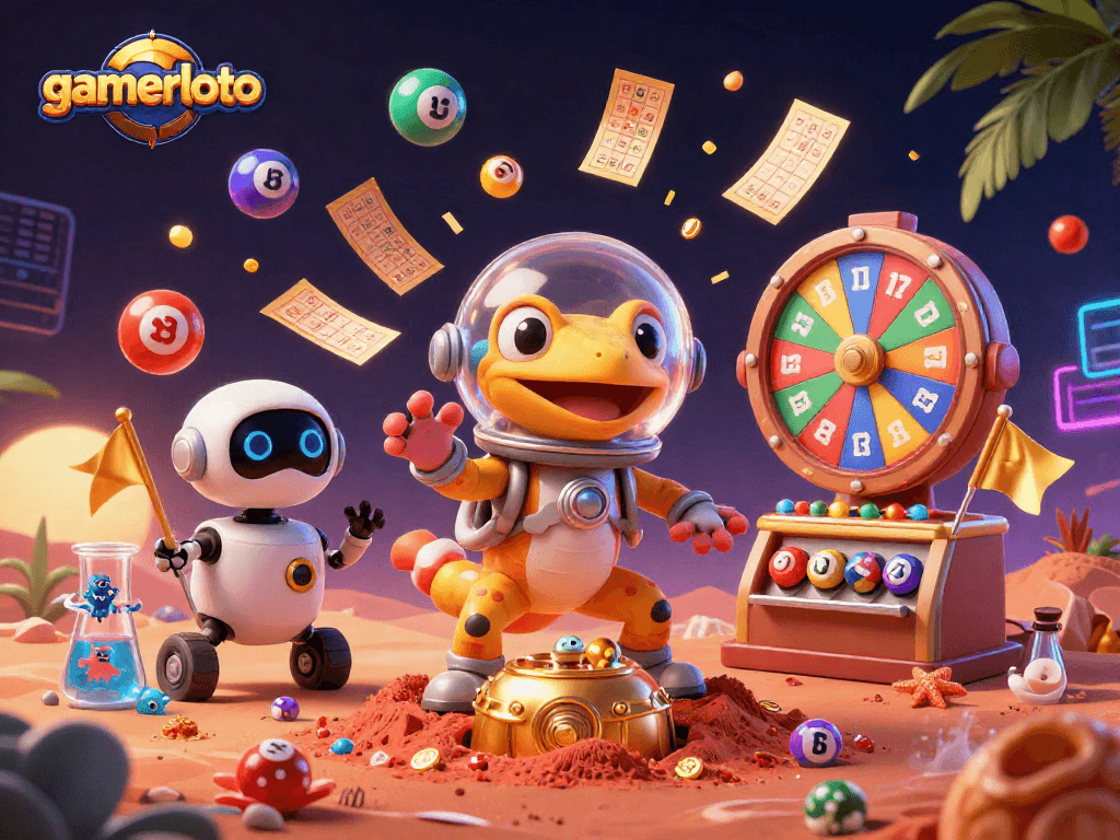 Experience gamerloto's thrill as a Martian gecko uncovers a hidden casino paradise on Mars.