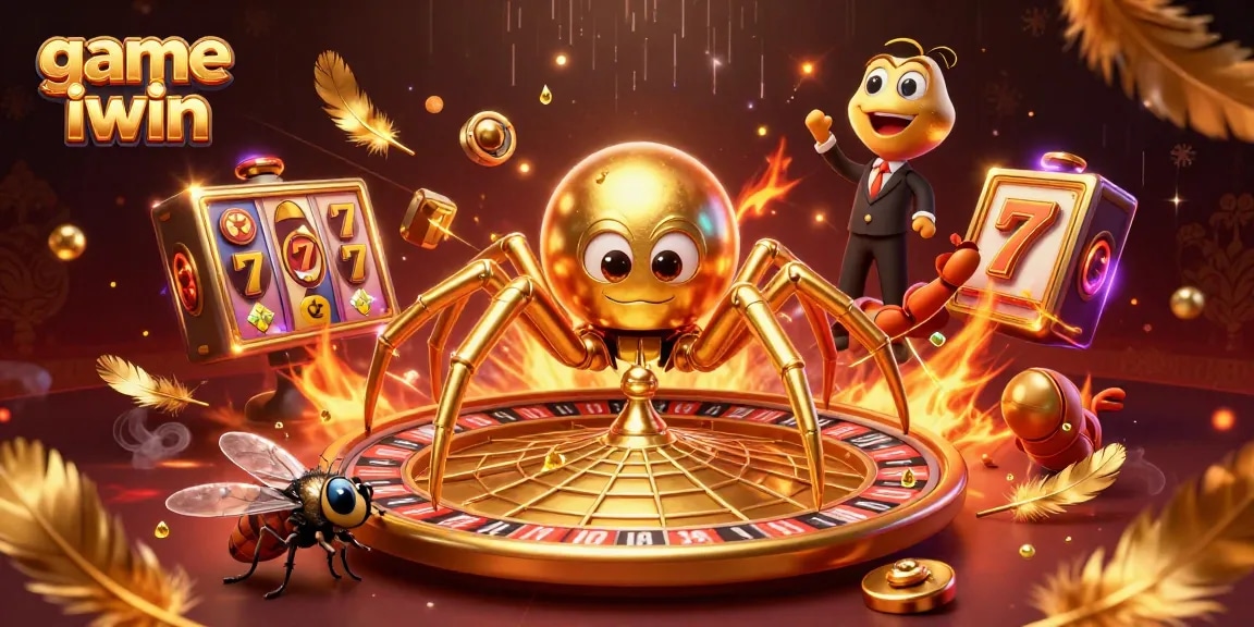 Engage with game iwin in a vibrant, casino-inspired scene featuring dynamic gambling elements.