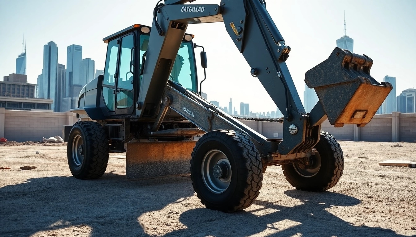gradall excavator working efficiently on a bright construction site