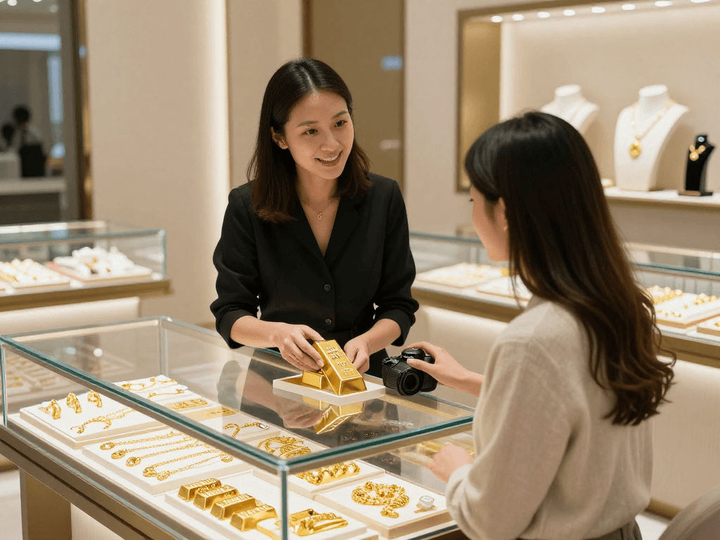 mantra88 gold jewelry shopping experience in a luxury store