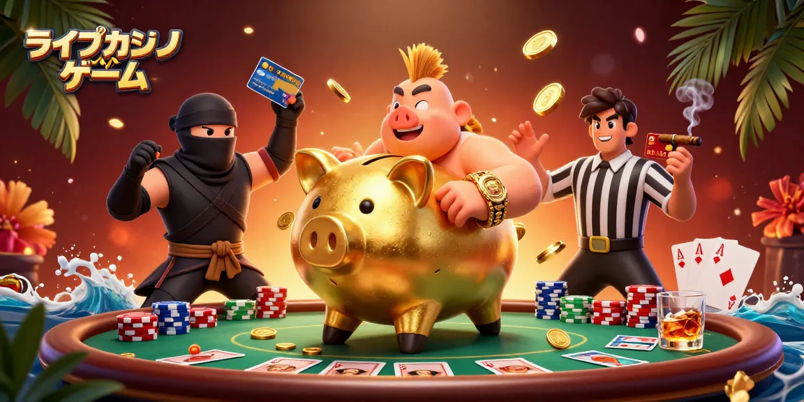 ライブカジノゲームでのエキサイティングな瞬間を表現したイラスト