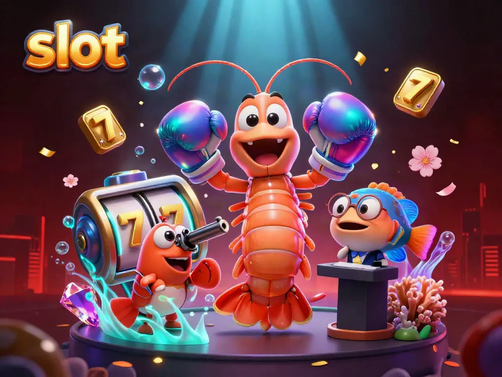 Engage with vibrant slot machine action featuring dynamic 3D characters in a casino scene.