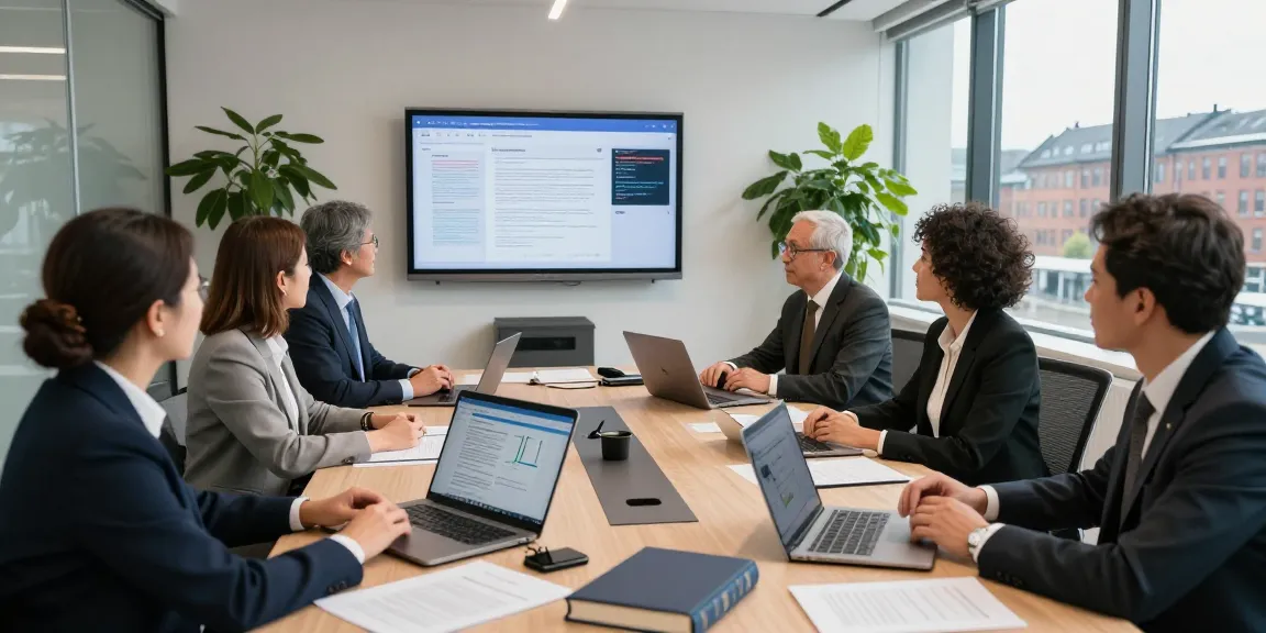 Lead Roedl team in a modern office discussing international legal strategies, showcasing collaboration and professionalism.