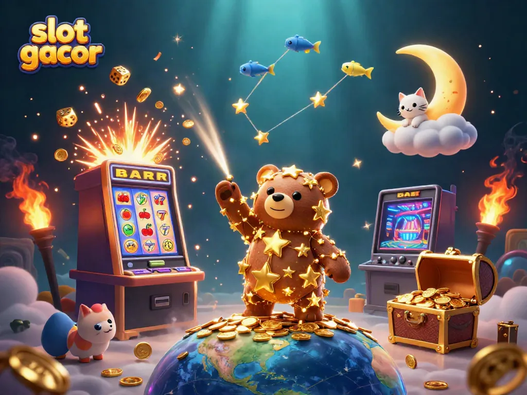 Experience thrilling slots with the incredible slot gacor illustration showcasing cartoon characters and dynamic game elements.