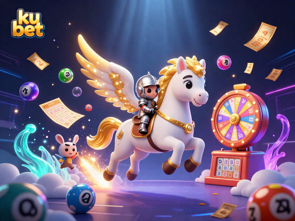 Experience thrilling luck with ku bet lottery and bingo in a dynamic 3D casino scene.