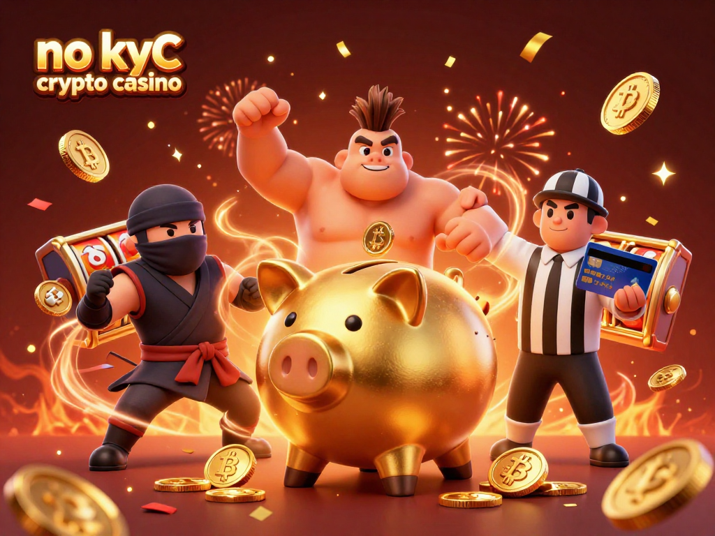 Experience thrilling gameplay at a no kyc crypto casino with a joyous scene full of action.