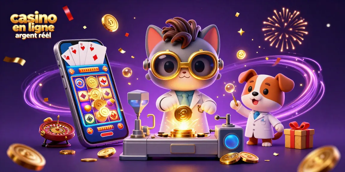 Gagnez des pièces d'or dans le casino en ligne argent réel avec un chat fou et un chien assistant