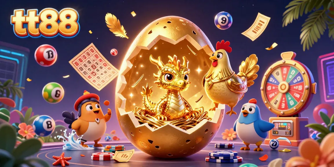 Experience luxury gaming with tt88 featuring a golden dragon on poker chips amidst vibrant lottery elements.