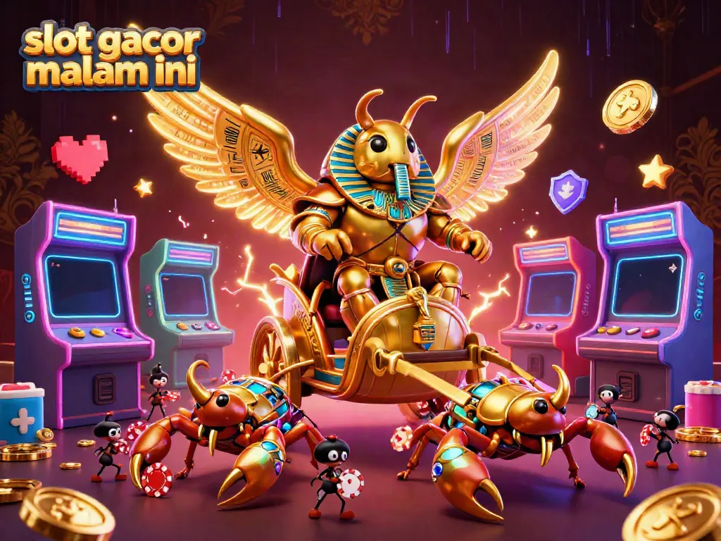 Menangkan slot gacor malam ini dengan ilustrasi kartun 3D yang kaya detail dan elemen permainan kasino.