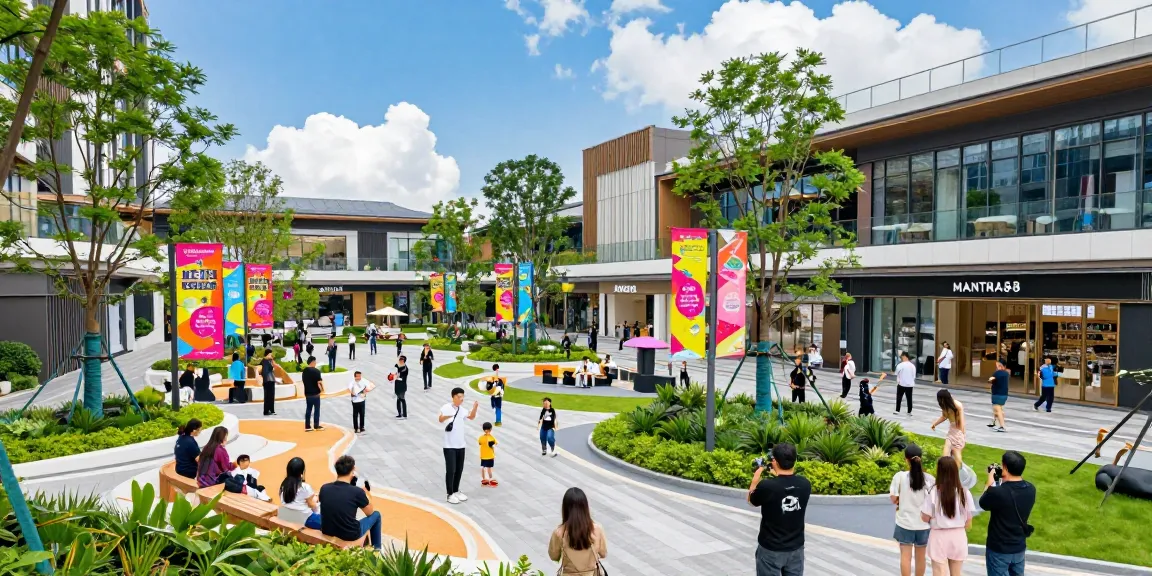 MANTRA88 commercial entertainment center bustling with visitors and vibrant outdoor events.
