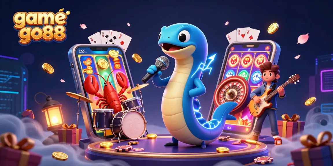 Experience the vibrant excitement of game go88 with an electrifying underwater casino scene featuring a DJ eel!