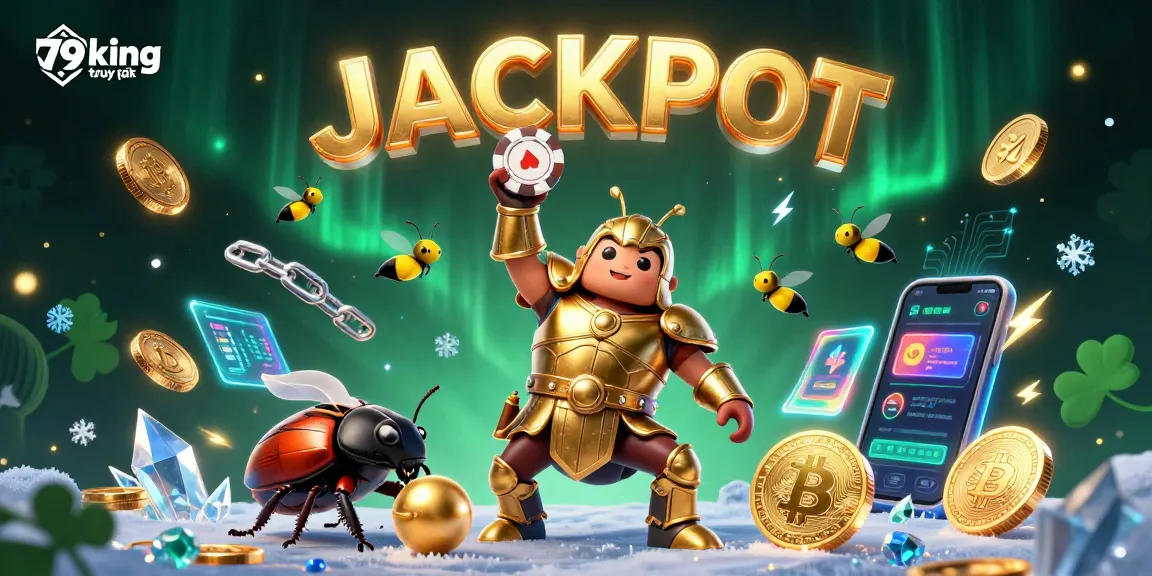 Experience the thrill of winnings in 79king truy cập with vibrant 3D casino characters celebrating a jackpot.