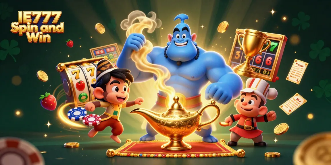 Experience the thrill of IE777 Spin and Win with vibrant casino-themed characters and elements.