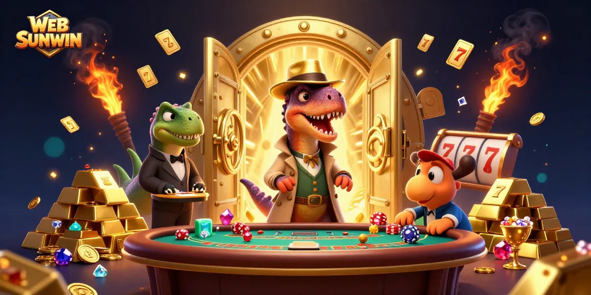 Bet on WEB SUNWIN with a sly velociraptor, captivating a blackjack scene