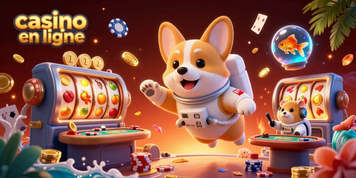 Découvrez une illustration animée de casino en ligne avec des avatars et des éléments ludiques.