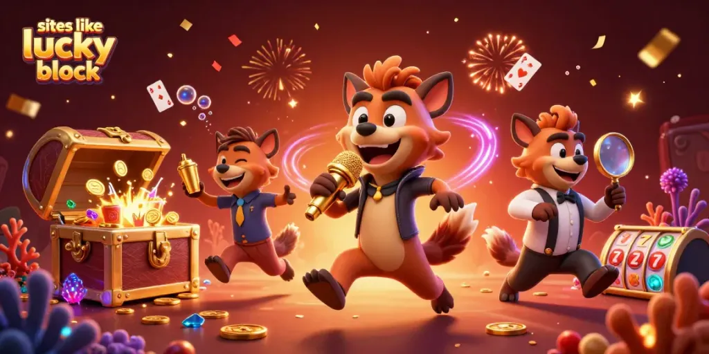 Experience thrilling action at sites like lucky block with this vibrant casino scene featuring hyenas in comedic roles.