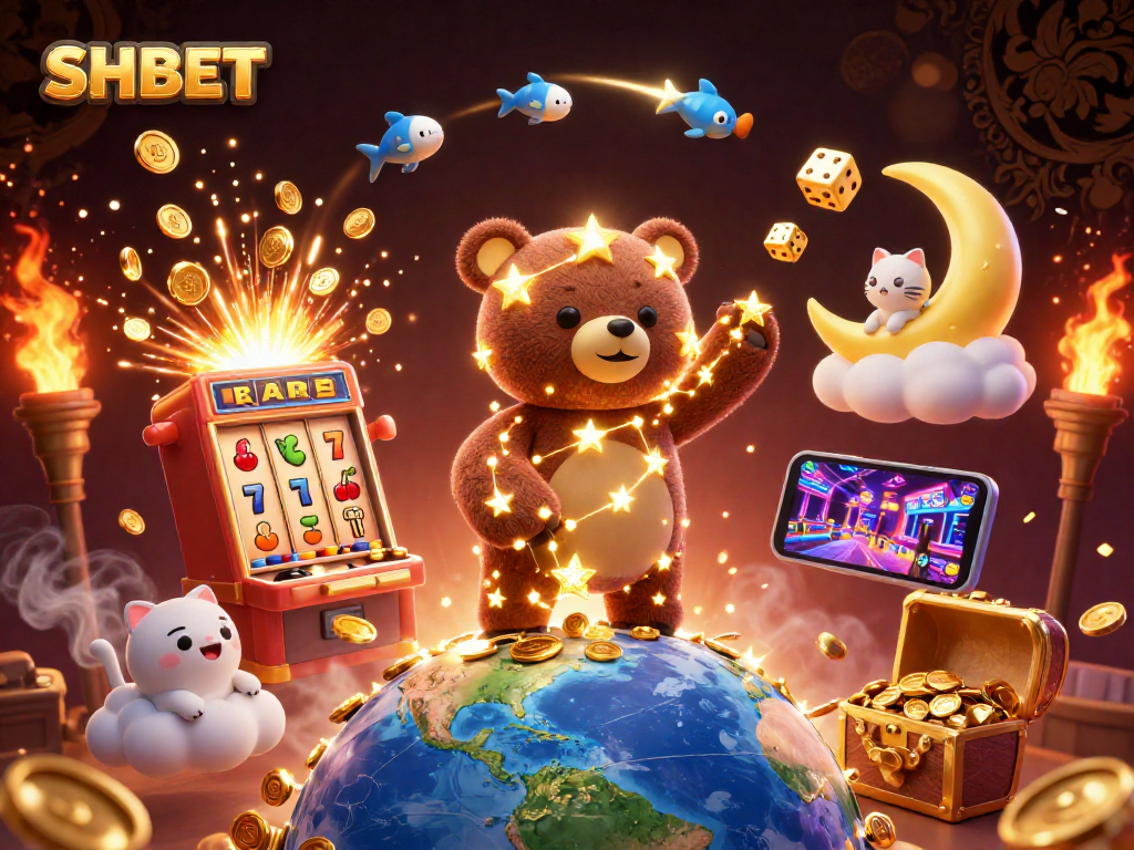Engage with SHBET’s vibrant gaming universe, showcasing exciting casino elements and captivating characters.