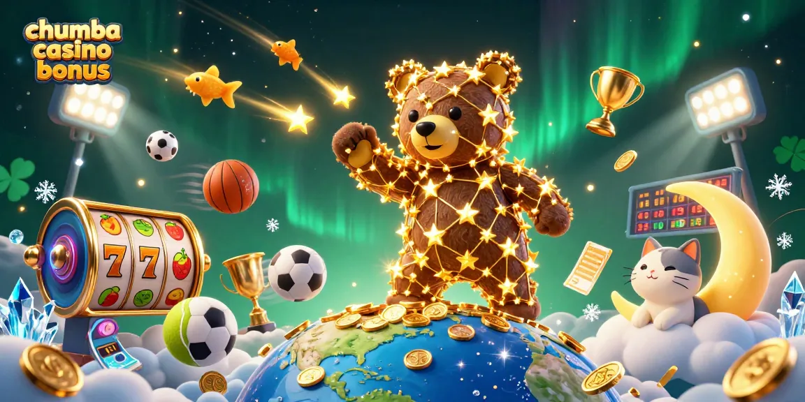 Win big with chumba casino bonus while enjoying slots and vivid illustrations of gold coins.