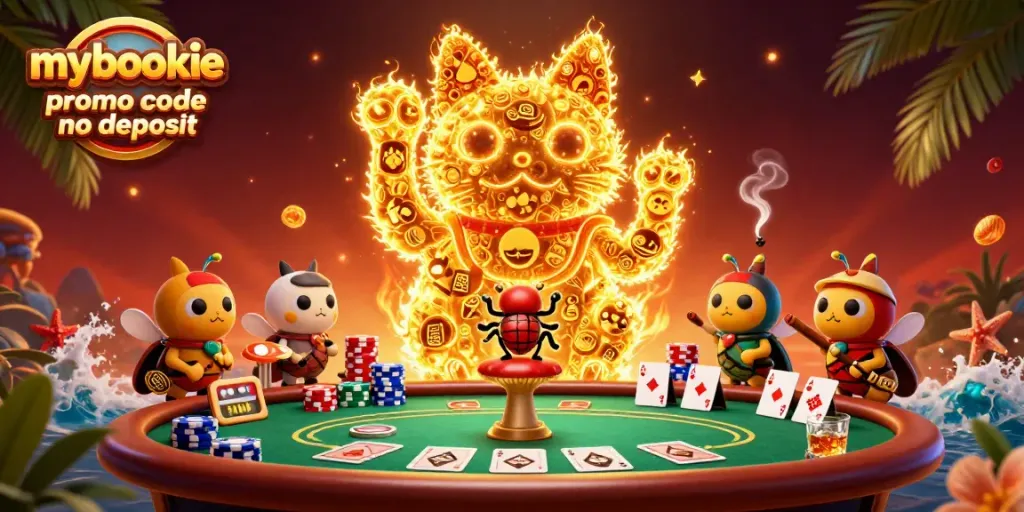 Engage with the mybookie promo code no deposit at a vibrant casino scene filled with action and excitement.
