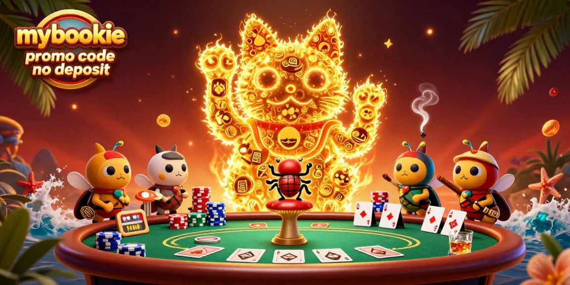 Engage with the mybookie promo code no deposit at a vibrant casino scene filled with action and excitement.