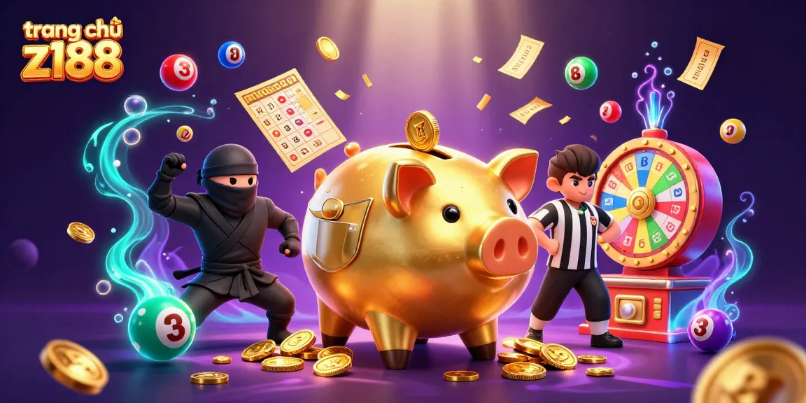 Experience thrilling wins at trang chủ z188 with colorful lottery balls and dynamic characters celebrating!