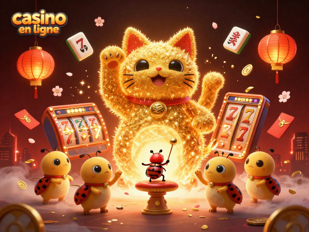 Jouez au casino en ligne avec cette illustration animée d'une chance porte-bonheur.