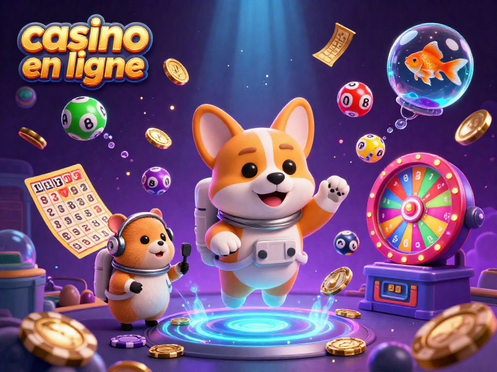 Casino en ligne : S'amuser dans un casino spatial avec un corgi astronaute et des éléments dynamiques.