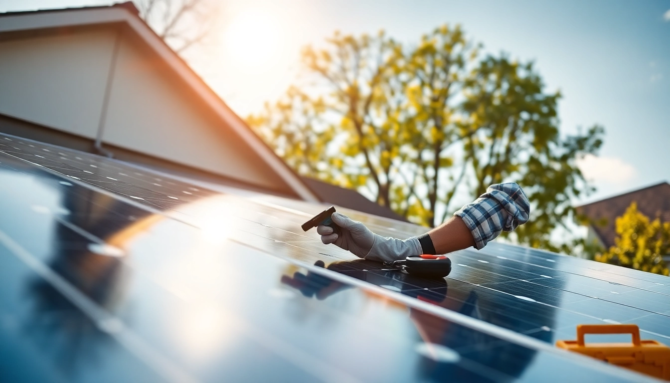 Expert technician performing maintenance on solar panels for a solar repair company New Jersey.