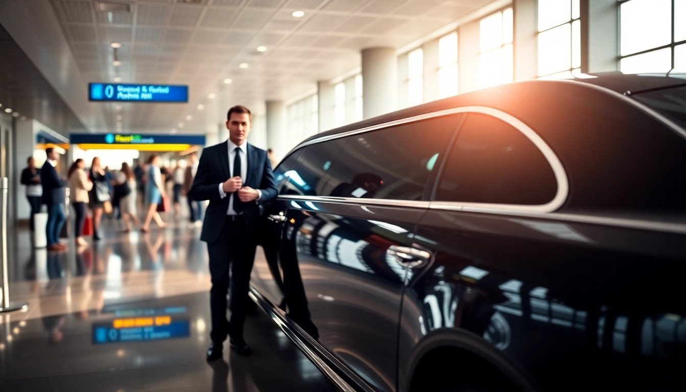 Efficient vancouver airport limo service ready for passengers at the airport terminal.