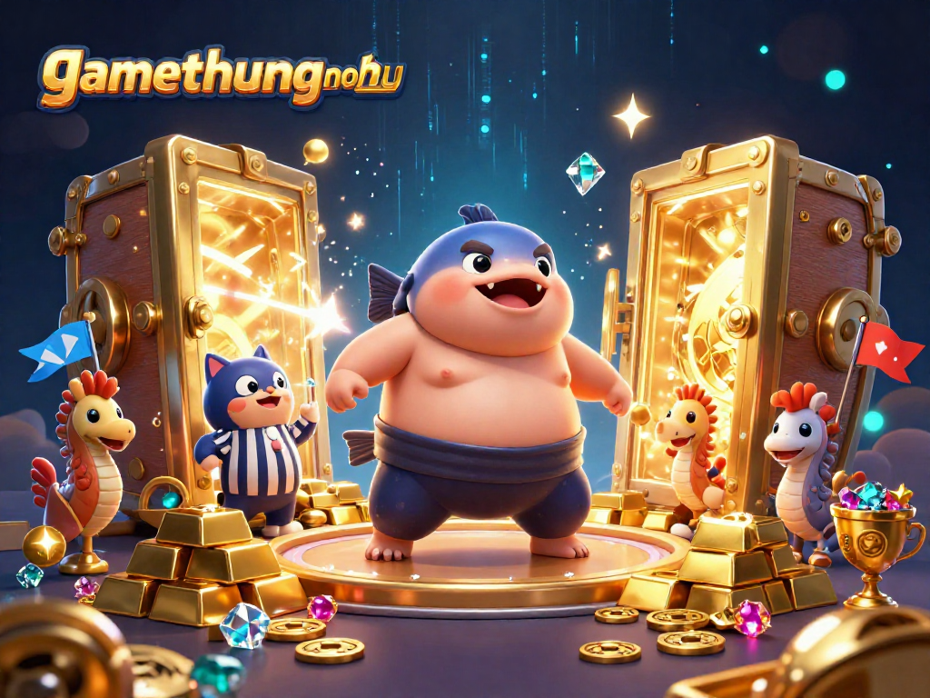Experience dynamic gameplay in gamethuongnohu's vibrant underwater casino world with a colorful fugu and catfish referee.
