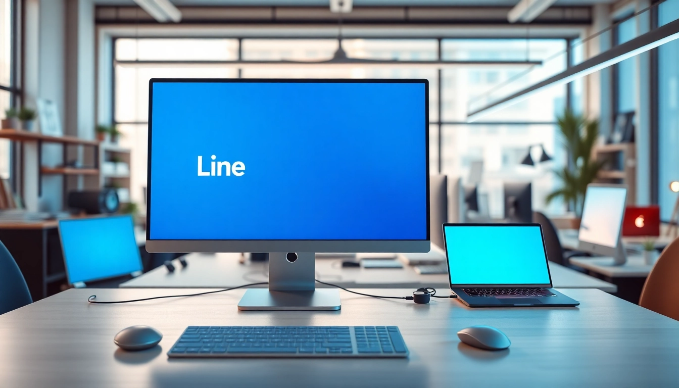 展示 line電腦版 在現代化工作空間中的專業使用。