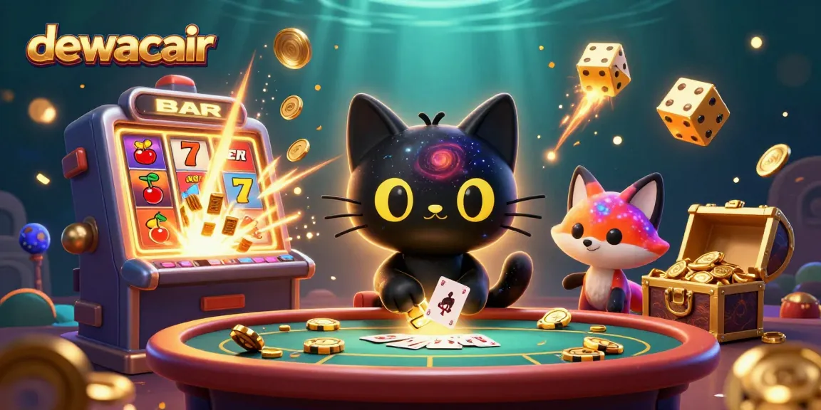 Experience the excitement at dewacair casino with vivid slot machines and cosmic characters.