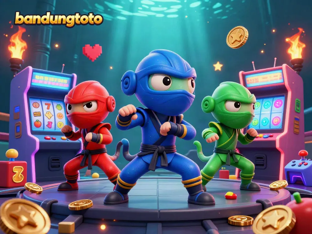 Experience the excitement of bandungtoto with colorful chameleons and vibrant casino game elements.