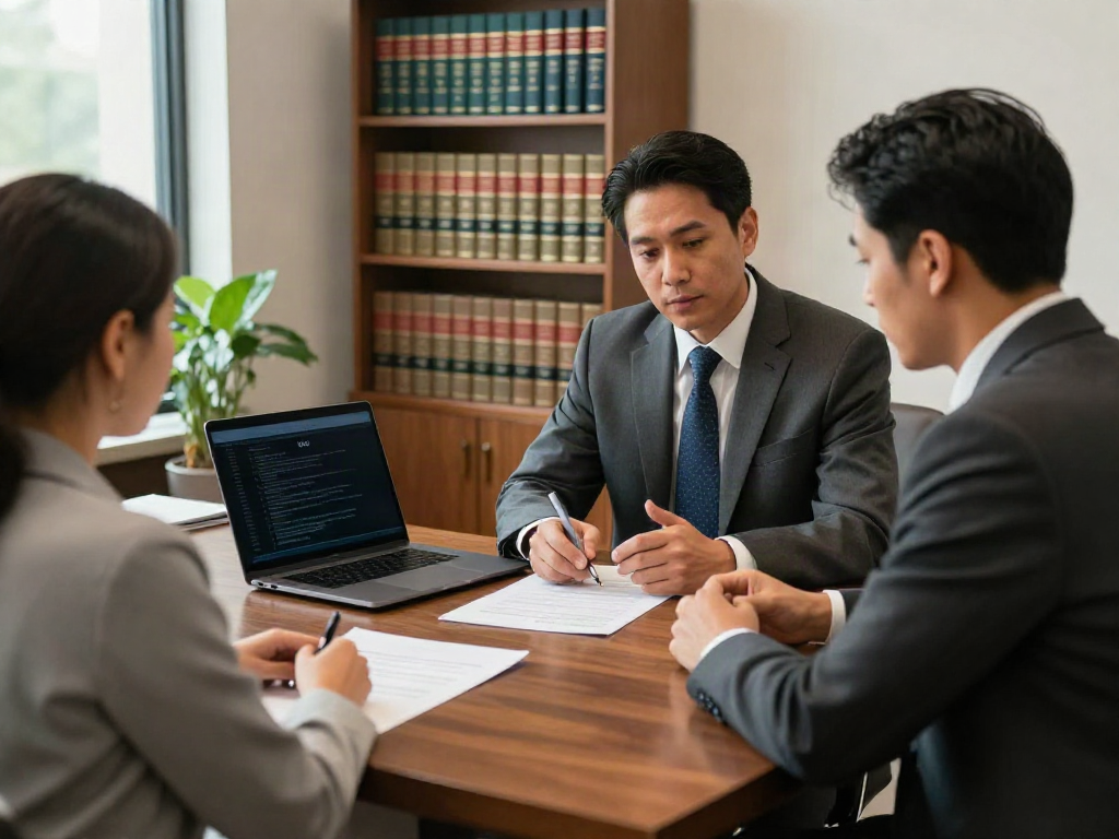 DUI court Forsyth County GA consultation between lawyer and client in professional setting.