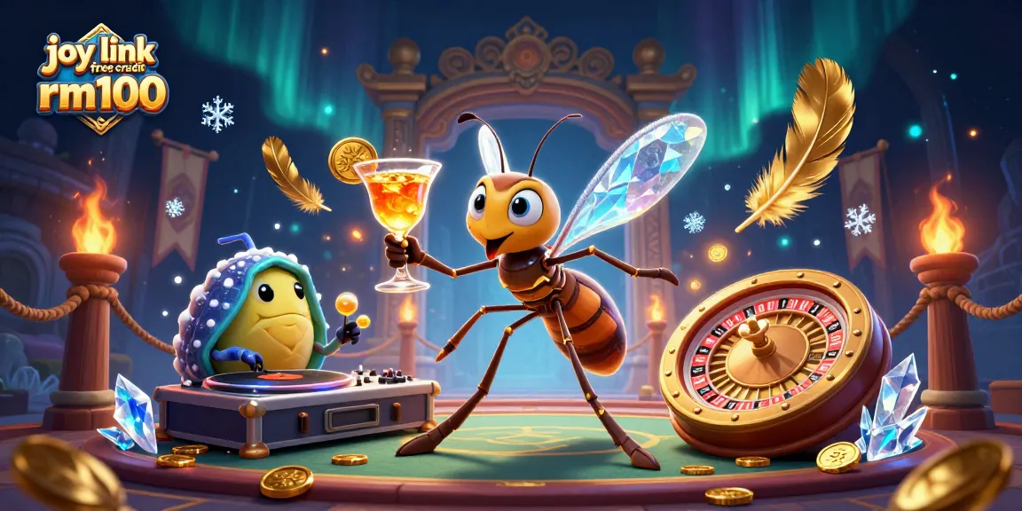 Experience the fun of joy link free credit rm100 with this vibrant casino scene featuring lively characters.