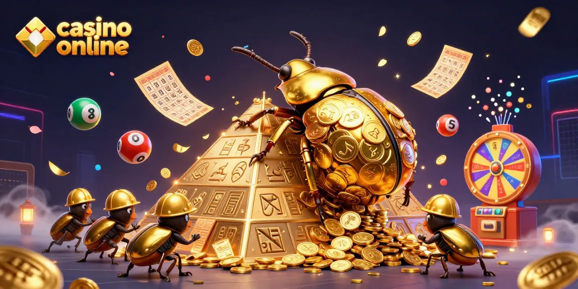 Coinvolgi il divertimento e le emozioni del casino online con una scena vibrante di giochi e simboli.