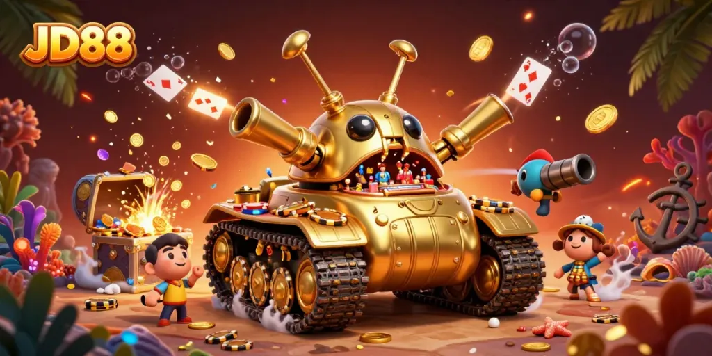 Experience JD88's thrilling adventures in an exciting 3D cartoon casino world filled with treasures.