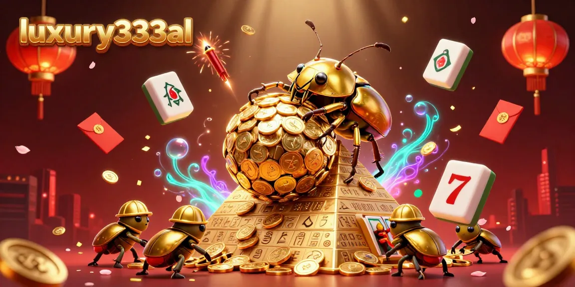 Rolling golden coins in luxury333al's vibrant casino scene featuring festive elements.