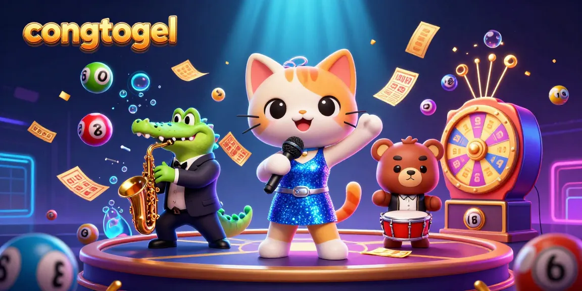 Experience the excitement of CongTogel with vibrant characters and lottery elements in a colorful 3D illustration.