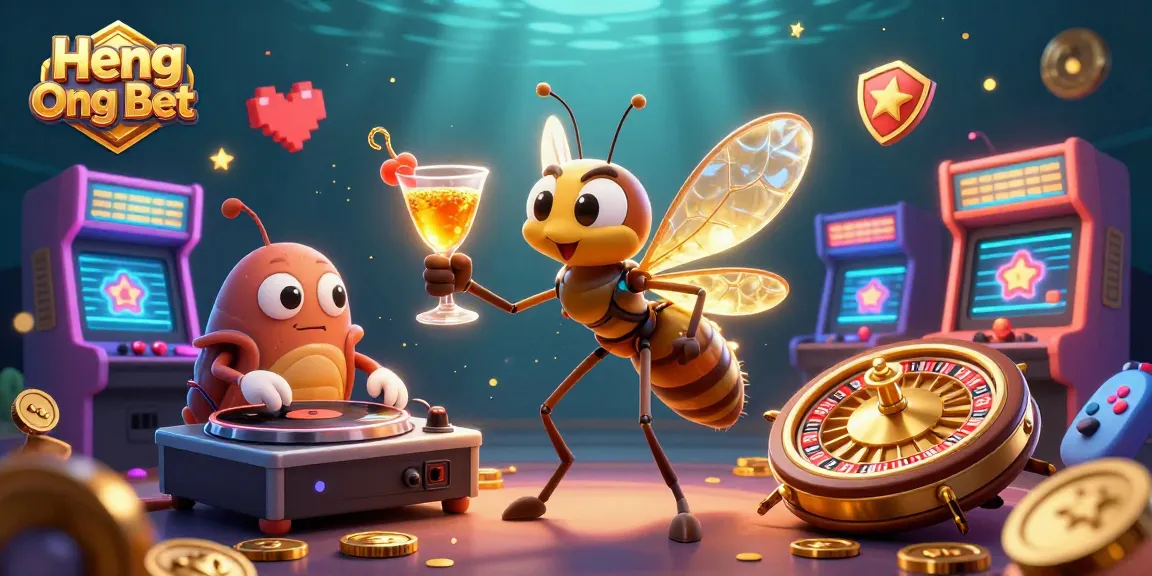 Experience thrilling gameplay at Heng Ong Bet with a vibrant 3D casino scene filled with animated characters.
