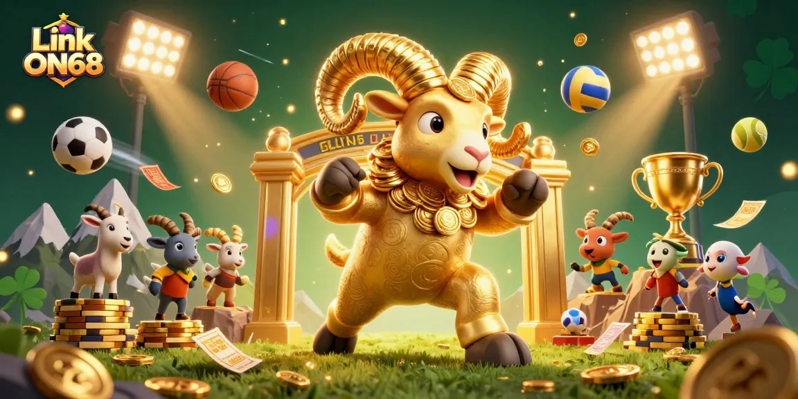 Experience the excitement of betting with Link ON68 in this lively 3D casino scene featuring vibrant characters and elements.