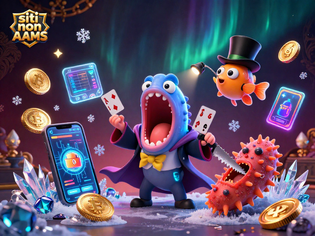 I giochi di siti non AAMS si animano con un'illustrazione di un'anguilla bioluminescente e un pesce angler in un'atmosfera magica.
