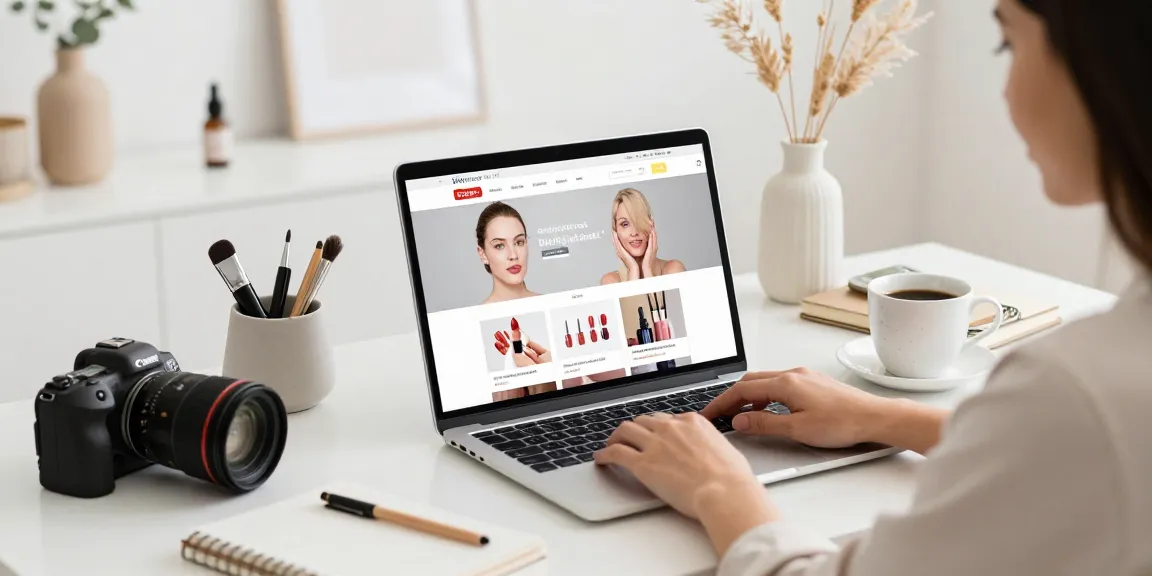 Cara Login LUXURY12 dengan pengguna yang fokus menggunakan laptop untuk akses platform jualan.